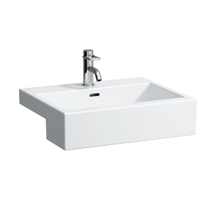 Laufen Living Раковина 55x46х14 см, 3 отв., полувстр., цвет: белый
