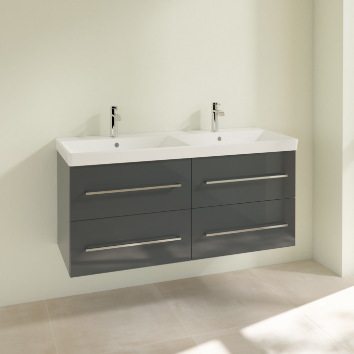Villeroy & Boch Avento, Тумба с раковиной, подвесная, размер 118x51.4x45.2см., цвет: серый