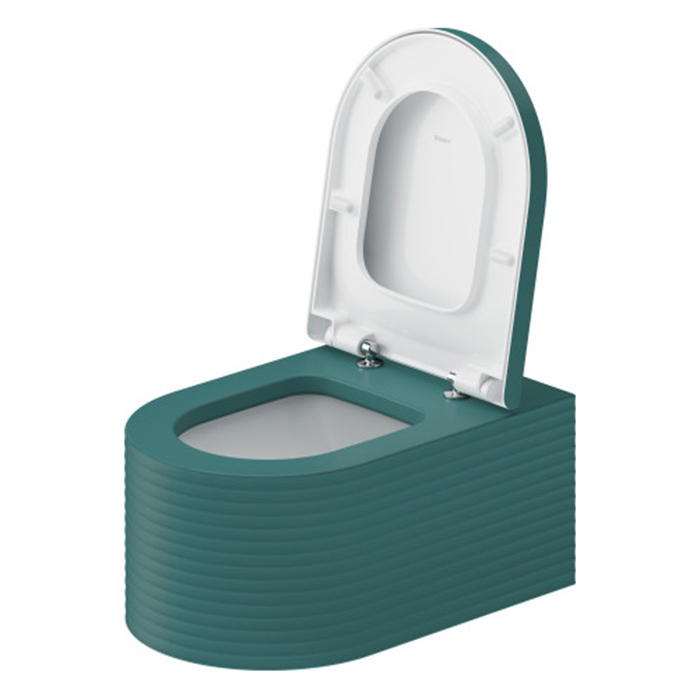 Duravit Millio Унитаз подвесной, 37x57см., декор "Grooves", крепление в компл., цвет: аквамарин матовый