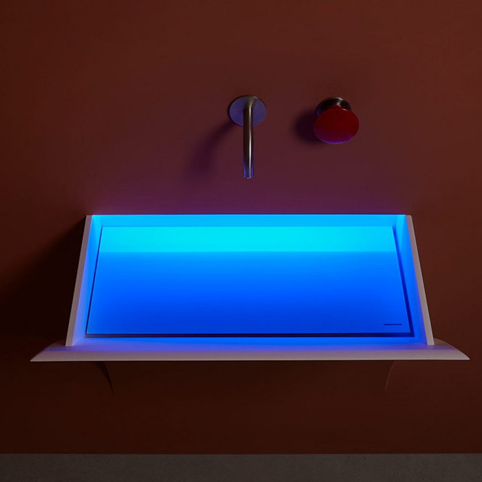 Antonio Lupi Strappo Раковина 83x48x79 см, без отв., встраиваемая, с Led подсветкой, цвет: белый