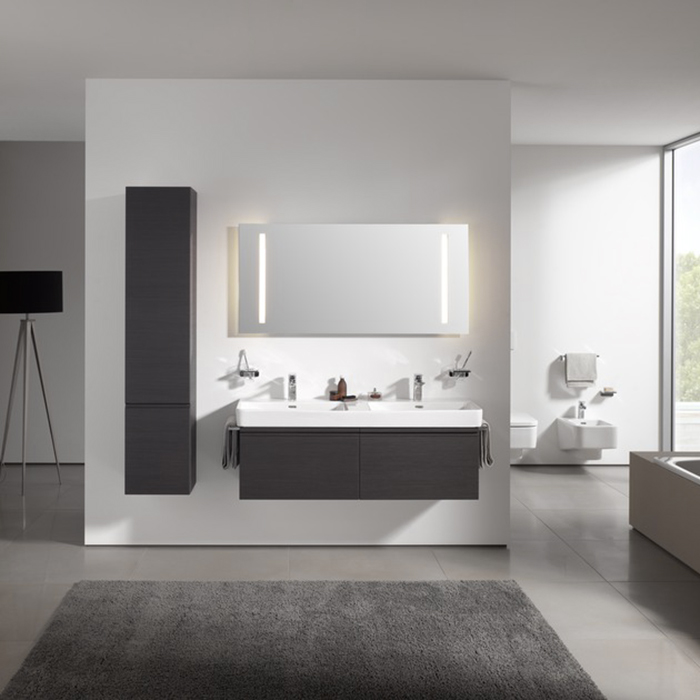 Laufen Pro S Высокий шкаф 350x335x1650 мм, 1 дверца, петли слева, 4 стеклянные полки, цвет: венге