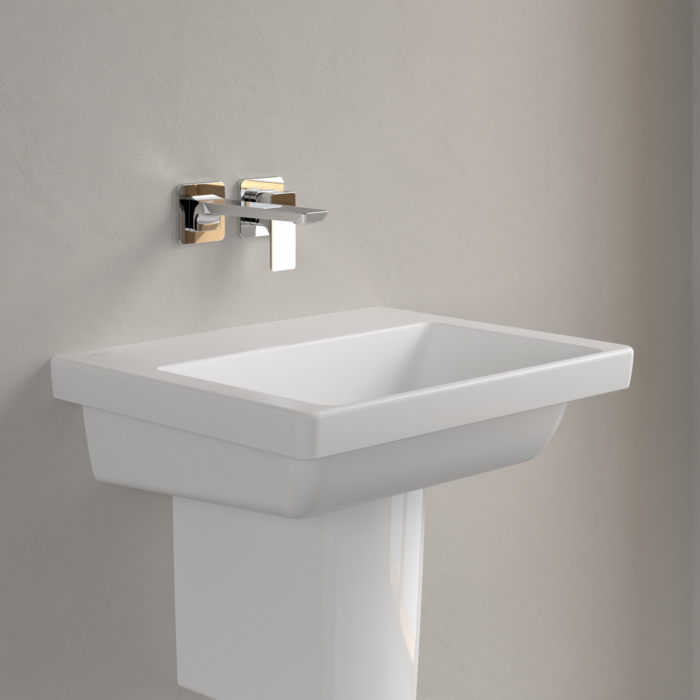 Villeroy&Boch Subway 3.0 Раковина 55х44х16.5см., без отв., подвесная, CeramicPlus, без перелива, цвет: белый камень