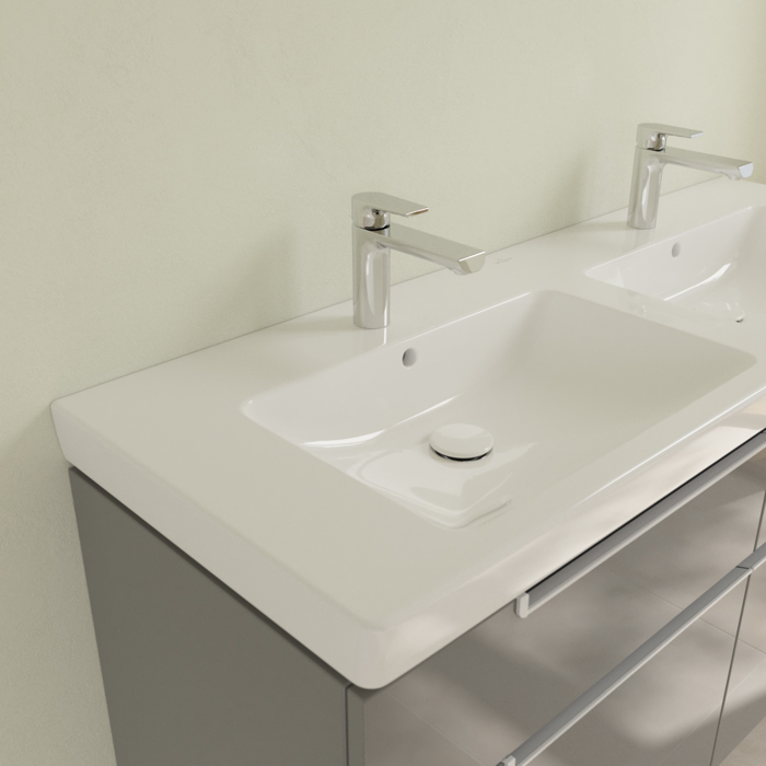 Villeroy&Boch Subway 2.0 Раковина 130х47 см, 2 отв., двойная, с переливом, цвет: белый