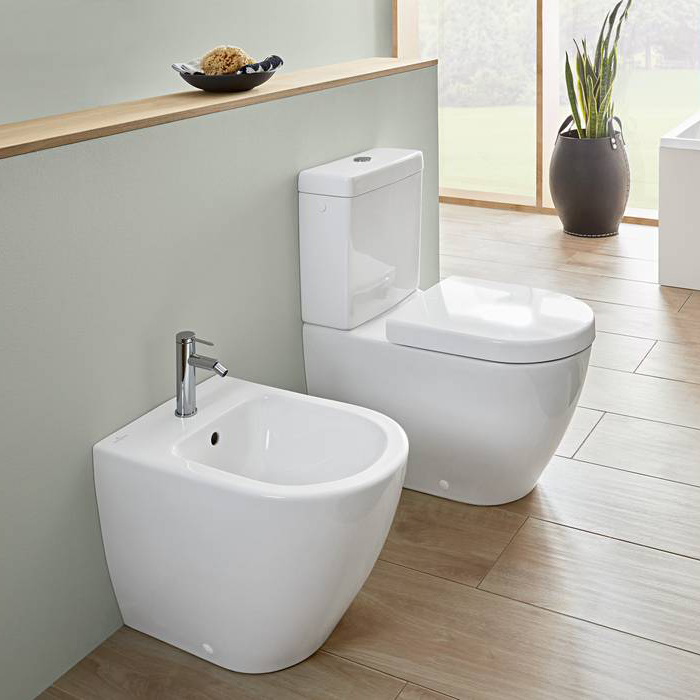 Villeroy&Boch Subway2.0 Унитаз-компакт с открытым смывным краем, напольный, 37х70см, с антигрязевым покрытием CeramicPlus, цвет: белый