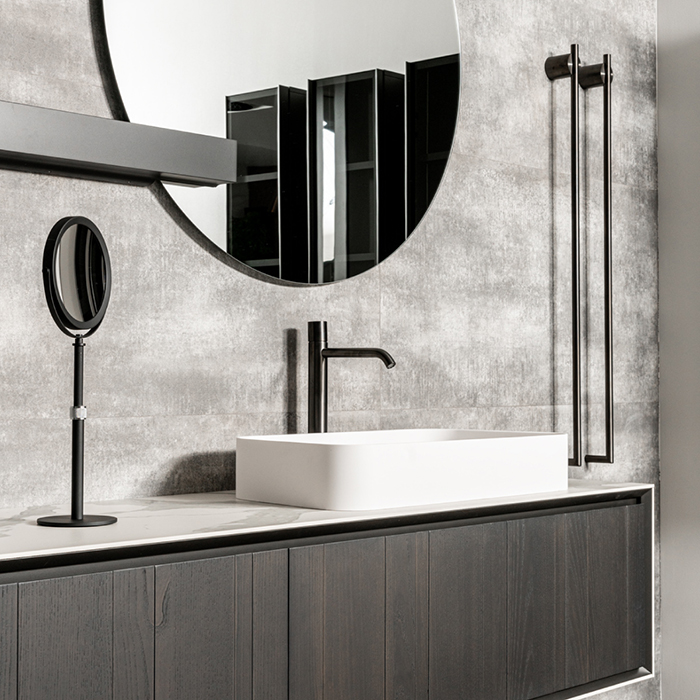 CEA Design EQUILIBRIO Полотенцесушитель 106см, электрический, 2 трубки, цвет: PVD черный сатинированный