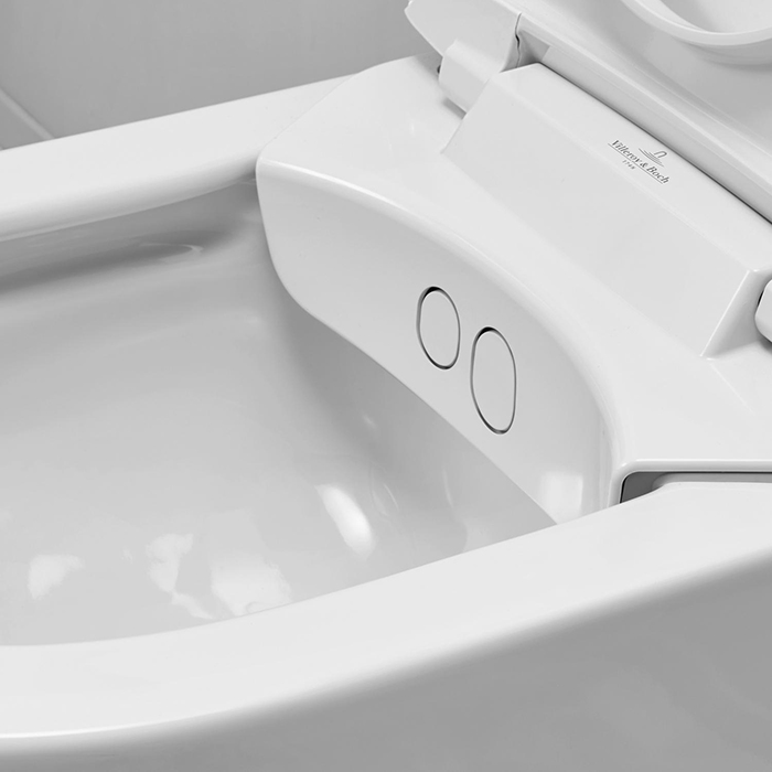 Villeroy&Boch ViClean Унитаз-биде 38.5x59.5x40см., подвесной, электронный, с антигрязевым покрытием CeramicPlus, цвет: альпийский белый