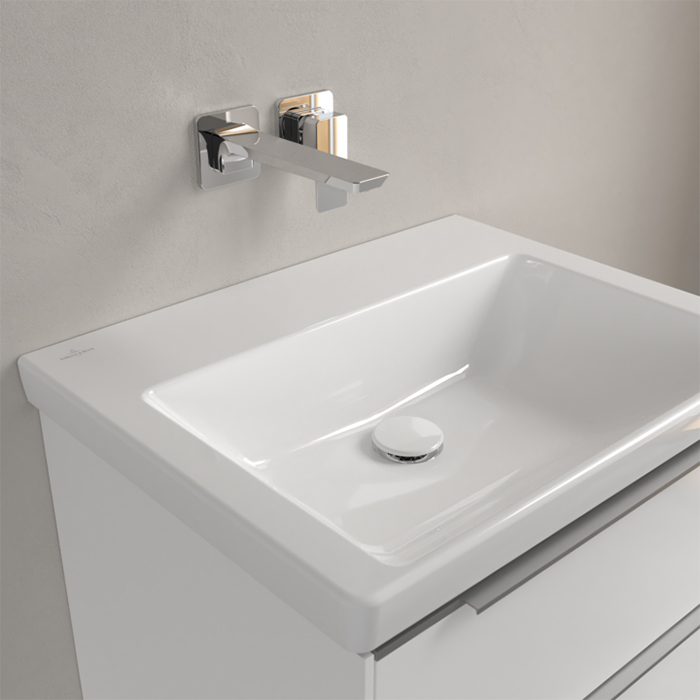 Villeroy&Boch Subway 3.0 Раковина 60х47х16.5см., без отв., подвесная, с антигрязевым покрытием CeramicPlus, без перелива, цвет: альпийский белый