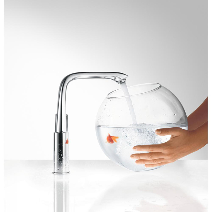 Hansgrohe Metris Смеситель для раковины  с донным клапаном, на 1 отв., поворотный излив 155мм, h230мм, цвет: хром