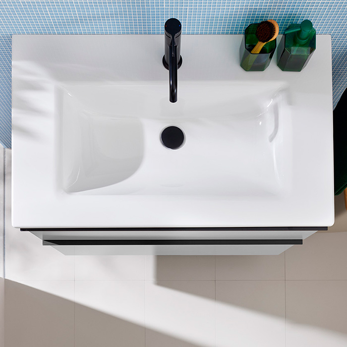 Burgbad Eqio Тумба 90x62x49см., подвесная, с раковиной, 1 отв., цвет: белый глянцевый