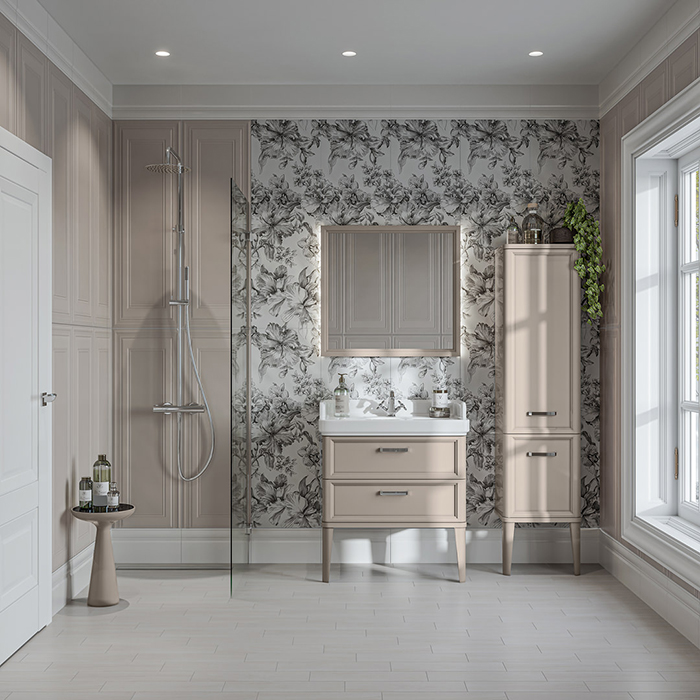 Kerama Marazzi Pompei Тумба 80см., подвесная, 2 ящика, цвет: камео бежевый глянцевый