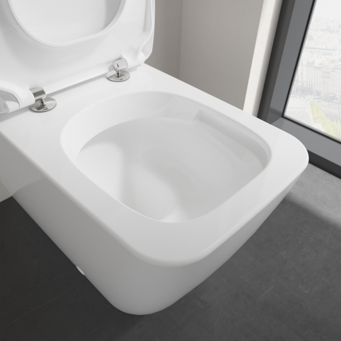 Villeroy&Boch Venticello Унитаз-компакт с открытым смывным краем, моноблок, 37.5х70см, с антигрязевым покрытием CeramicPlus, цвет: белый