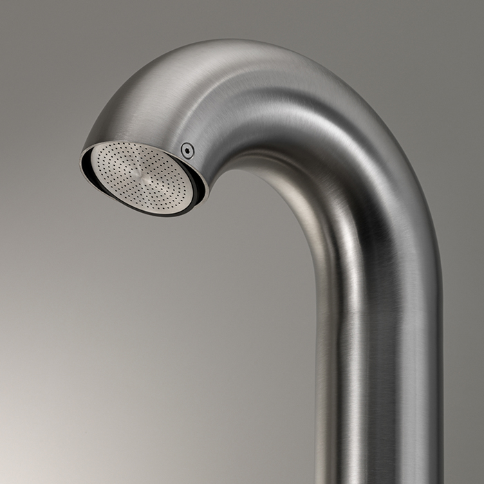 CEA Design BOLD Душевая колонна со смесителем прогрессивным в матовом исполнении Black Diamond и верхним душем, напольная, Aerated rain jet, цвет: нержавеющая сталь