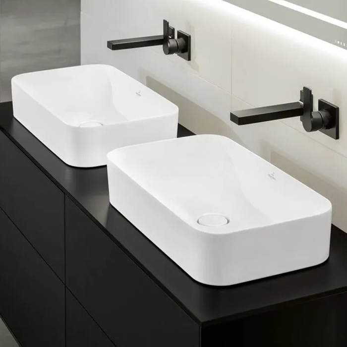 Villeroy&Boch Finion Раковина накладная 60х35х11.5см., без отв., с антигрязевым покрытием CeramicPlus, цвет: белый