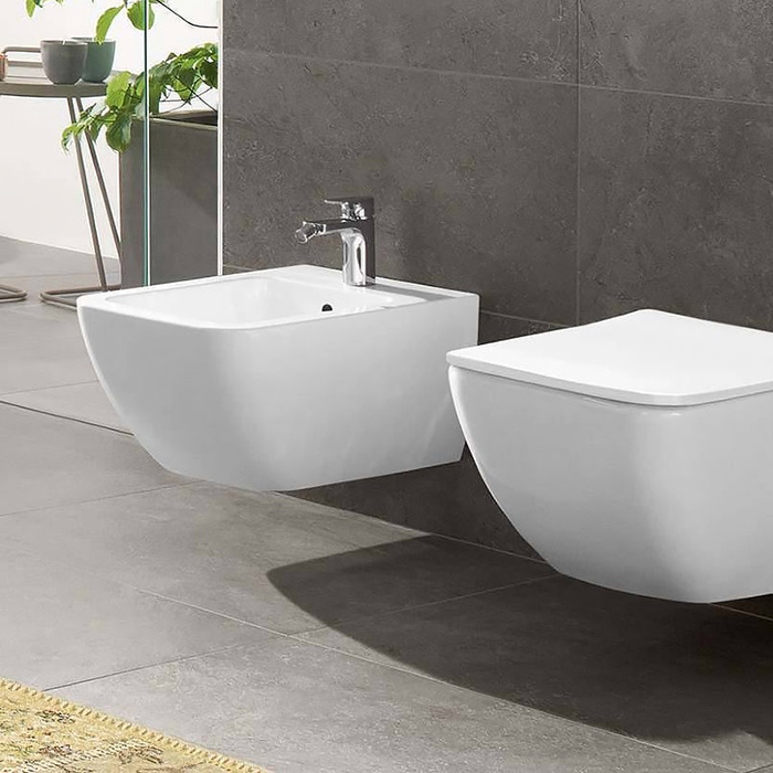 Villeroy&Boch Venticello Биде подвесное 37.5х56х28.5см., 1 отв., с донным клапаном, цвет альпийский белый