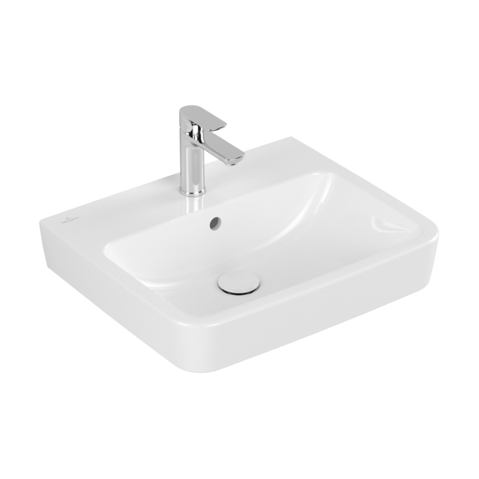 Villeroy&Boch O.novo раковина 55x46x17.5см., 1 отв., подвесная, с переливом, цвет: альпийский белый