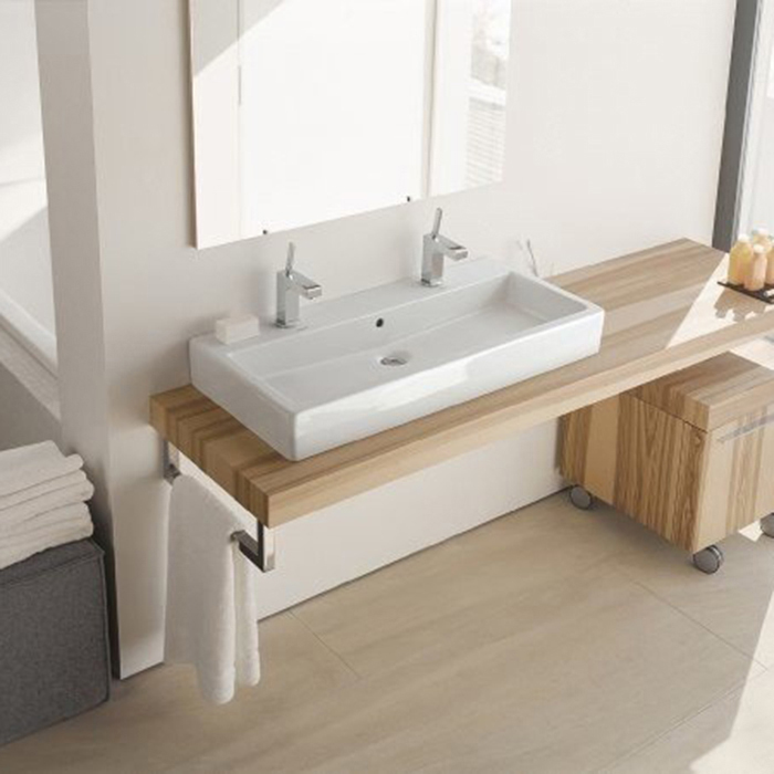 Duravit Vero Раковина 100x47см., подвесная, 2 отв., c переливом, цвет: белый