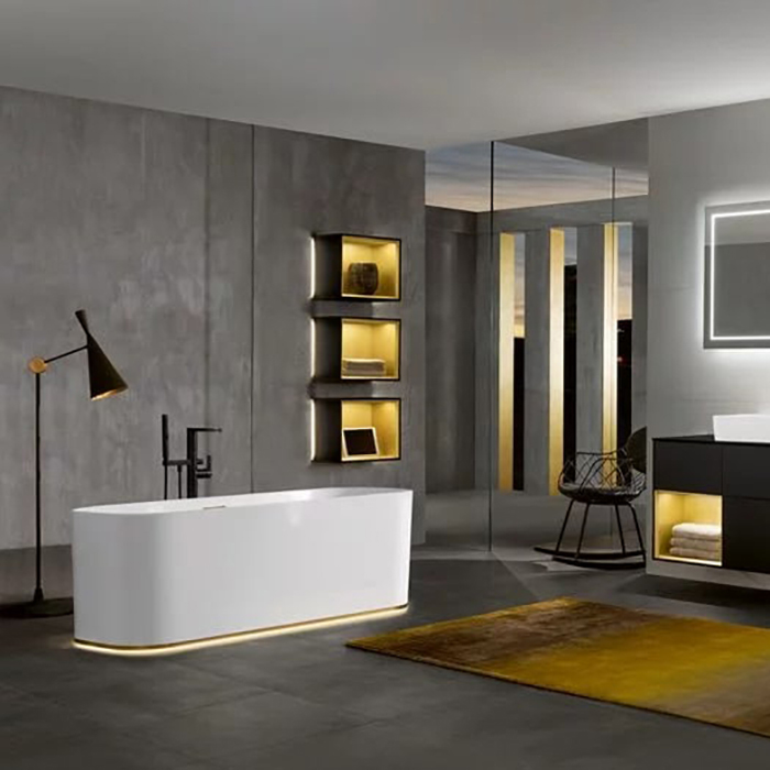 Villeroy&Boch Finion Ванна 170х70х62см., отдельностоящая, Quaryl®, цвет: альпийский белый/золото