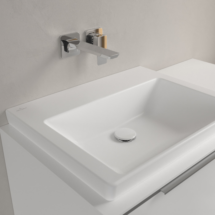 Villeroy&Boch Subway 3.0 Раковина 60х47х16.5см., без отв., подвесная, CeramicPlus, без перелива, цвет: белый камень