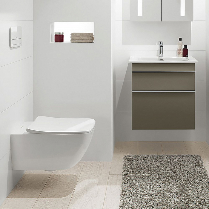 Villeroy&Boch Venticello Унитаз подвесной 37.5x56см, сиденье SlimSeat, микролифт, цвет: альпийский белый