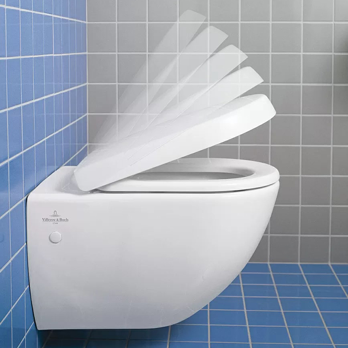 Villeroy&Boch Hommage Сиденье с крышкой для унитаза, с микролифтом, нерж. сталь, цвет: ярко-белый