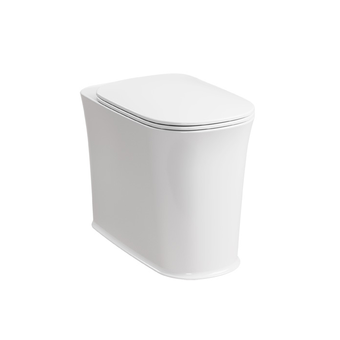 Kerasan The New Yorker Унитаз 60x36.5см, напольный, приставной, с сиденьем, SoftClose, цвет: белый глянцевый