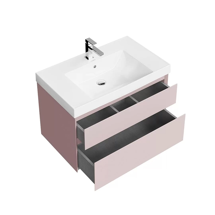 Kerama Marazzi Cubo Тумба 77.8х47х47.5см., подвесная, с ящиками, цвет: мальва матовый