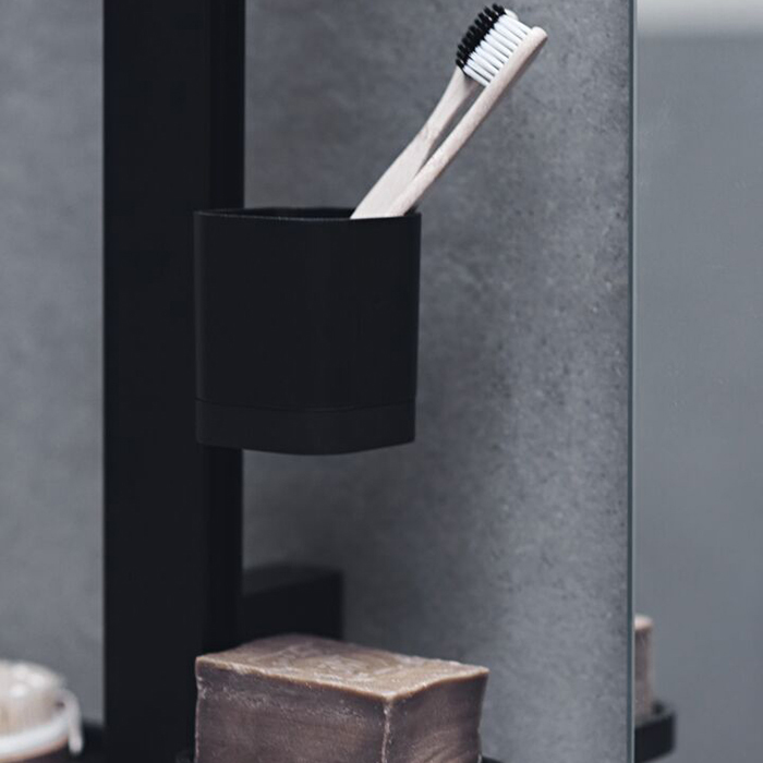 Ideal Standard Alu+ Комплект аксессуаров, штанга 70см., увеличительное зеркала 20см., полочки 20.8см., стаканчик, маленькие полочки 13см., цвет: Черный матовый