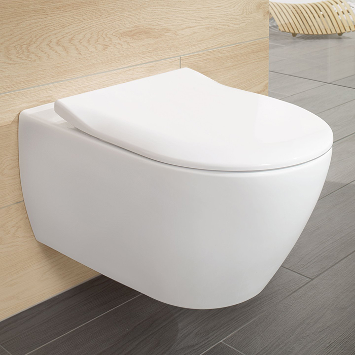 Villeroy&Boch Subway 2.0, Унитаз подвесной, с открытым смывным краем Compact, DirectFlush, ViFresh, горизонтальный выпуск, 37x56см, цвет: белый