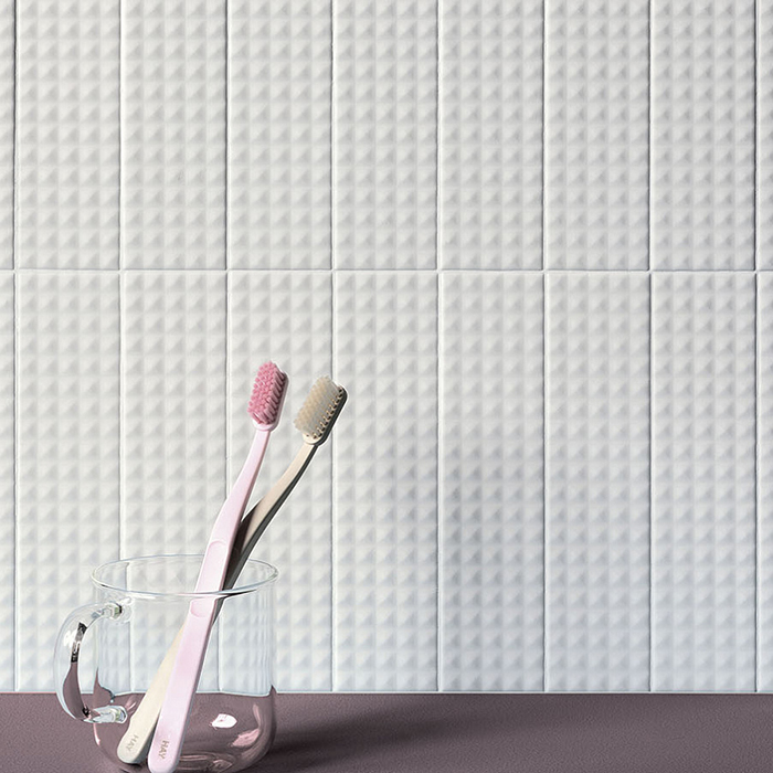 41zero42 Biscuit Керамическая плитка 5х20см., настенная, цвет: Stud Bianco