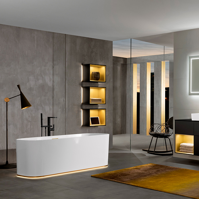 Villeroy&Boch Finion Ванна 170х70х62см., отдельностоящая, Quaryl®, цвет: альпийский белый/золото