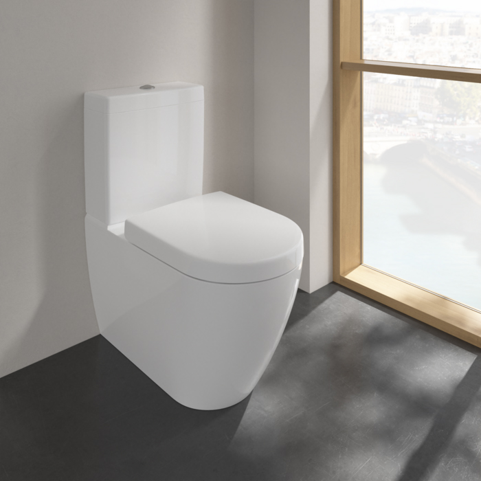 Villeroy&Boch Subway2.0 Унитаз-компакт с открытым смывным краем, напольный, 37х70см, с антигрязевым покрытием CeramicPlus, цвет: белый
