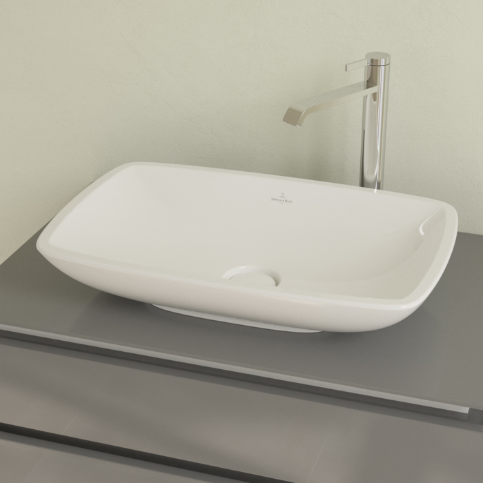 Villeroy&Boch Loop&Friends Раковина 58.5x38 см, без отв., с переливом, с антигрязевым покрытием CeramicPlus, цвет: белый