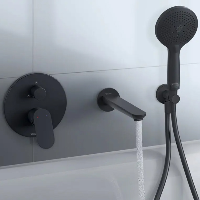 Duravit Wave Излив для ванны 20.2 см, настенный, цвет: черный матовый