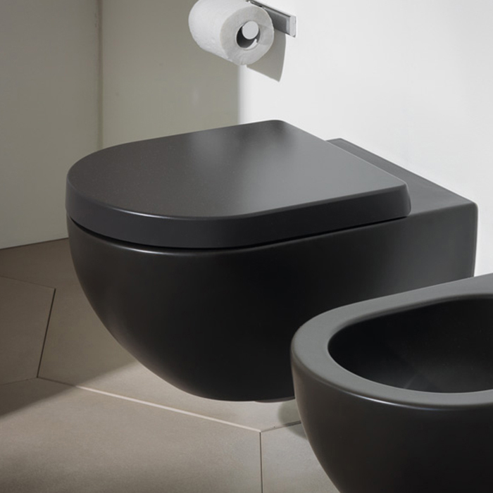 Flaminia App Унитаз 54x36x27cм, подвесной с системой GoClean, крепление в комплекте, цвет: Carbone