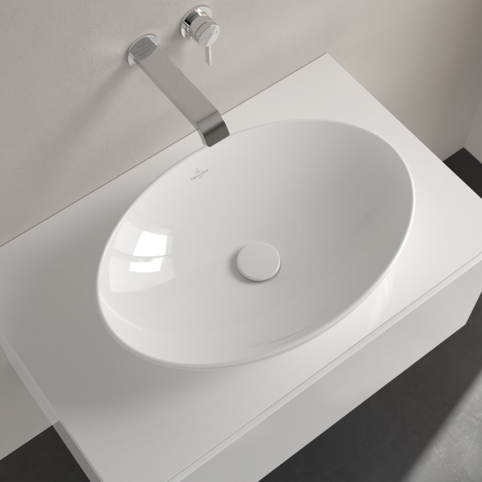 Villeroy&Boch Loop&Friends Раковина 38х56х12см., накладная, без отв., без перелива, цвет: альпийский белый