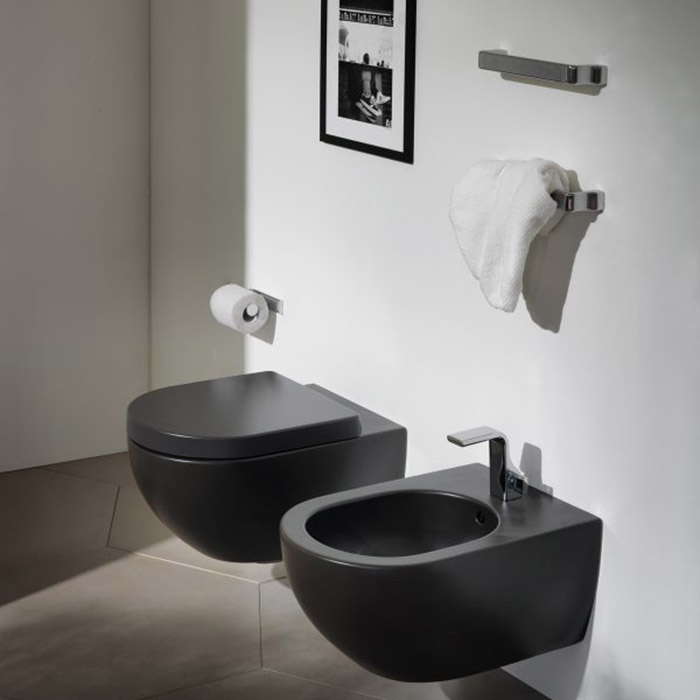 Flaminia APP Биде подвесное 54x36xh27см, 1 отв. под смеситель, цвет: черный глянцевый