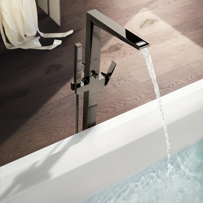 Grohe Allure Brilliant Смеситель для ванны, напольный, с ручным душем и шлангом 125см., цвет: темный гарфит матовый