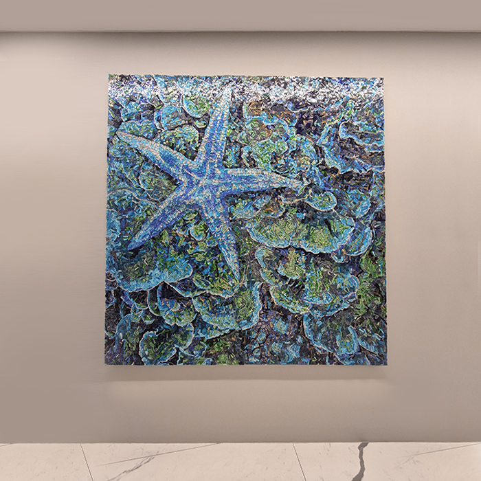 Artistic Glass mosaic pannel 170X170см, стеклянное мозаичное панно со звездой