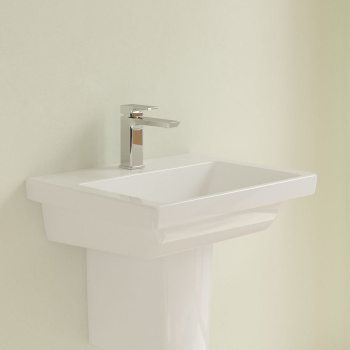 Villeroy&Boch Subway 3.0 Раковина 55х44х16.5см., без отв., подвесная, без перелива, цвет: альпийский белый