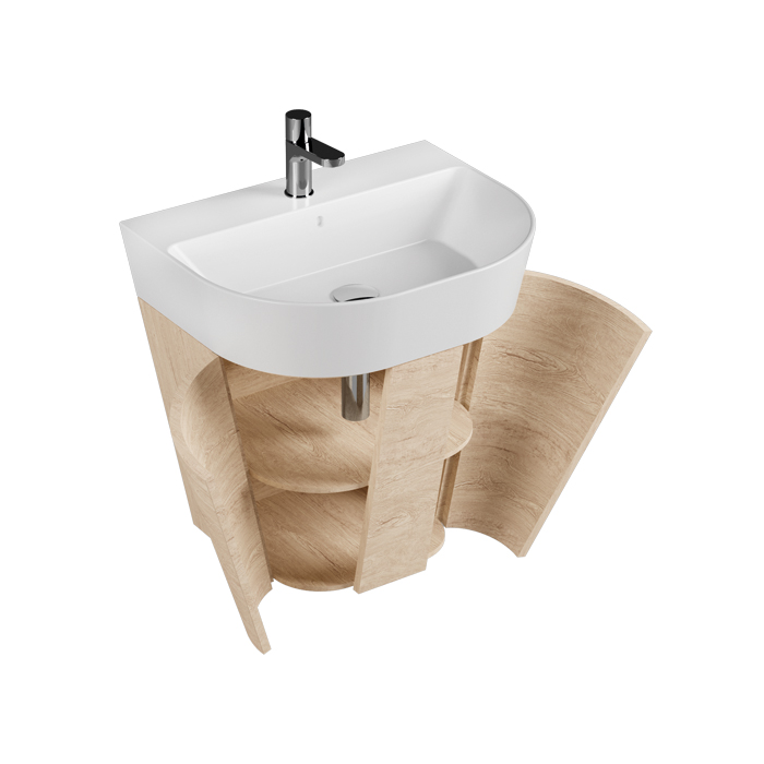 Azzurra Forma Тумба подвесная 60x47x64.5см, с 2 дверцами, с раковиной, цвет: Olmo naturale