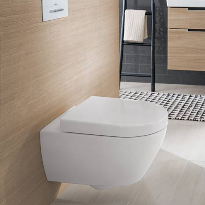 Villeroy&Boch Subway 2.0, Унитаз подвесной, с открытым смывным краем Compact, DirectFlush, горизонтальный выпуск, не подходит для установки со смывными кранами, 37x56см, цвет: белый