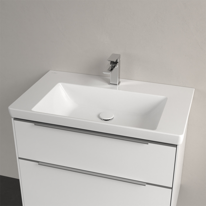 Villeroy&Boch Subway 3.0 Раковина 80х47х16.5см., 1 отв., подвесная, без перелива, цвет: альпийский белый