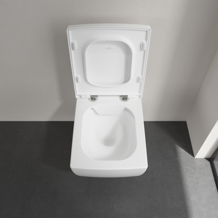 Villeroy&Boch Memento 2.0 Унитаз 37.5х56х34.5см., подвесной, безободковый, с сиденьем, цвет: альпийский белый