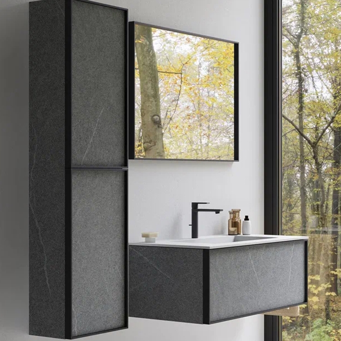 Verona Style Quadro Тумба подвесная с раковиной 80х50см, 1 выдв. ящик, LVS-панели, цвет: L14 Sardo grigio