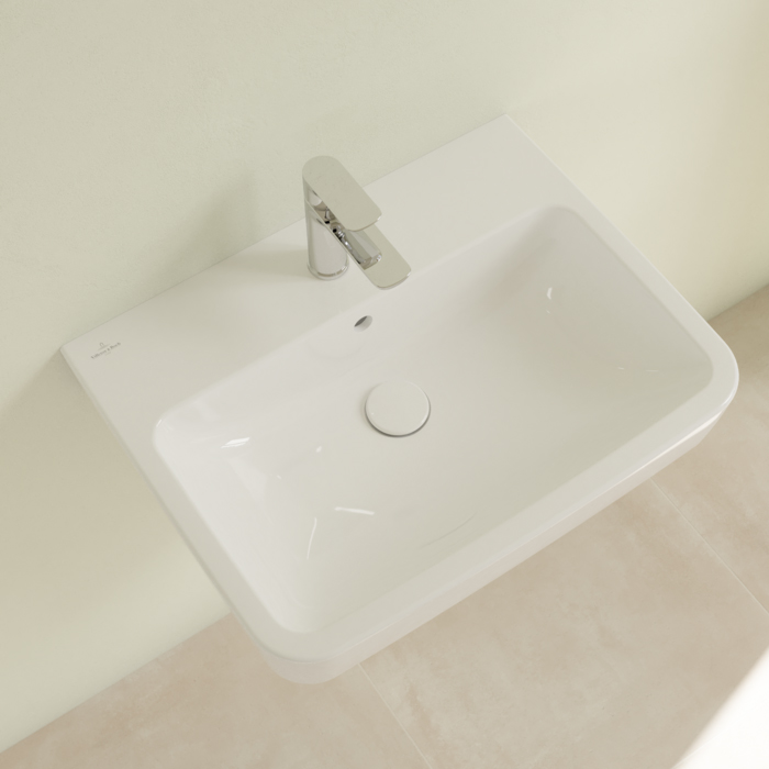 Villeroy&Boch O.novo раковина 60x46x17.5см., 1 отв., подвесная, с переливом, цвет: альпийский белый
