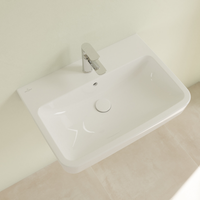 Villeroy&Boch O.novo раковина 65x46x17.5см., 1 отв., подвесная, с переливом, цвет: альпийский белый