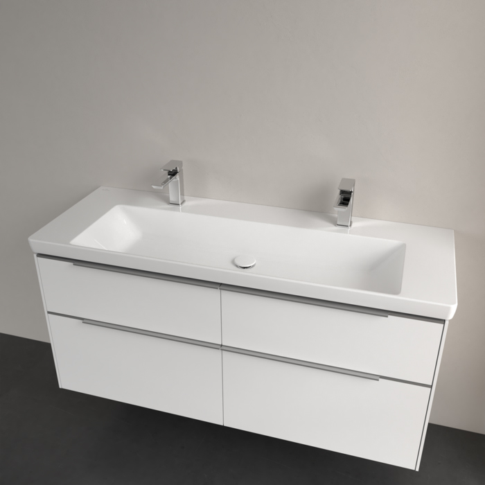 Villeroy&Boch Subway 3.0 Раковина 130х47х17см., 2 отв., подвесная, с антигрязевым покрытием CeramicPlus, без перелива, цвет: альпийский белый