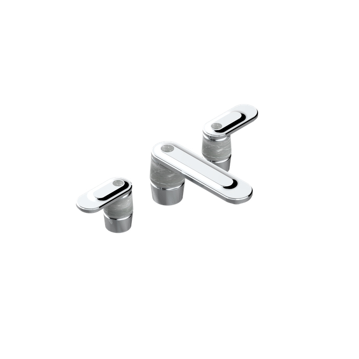 THG CORVAIR A MANETTES FIOR DI BOSCO Смеситель для раковины на 3 отверстия, с донным клапаном, цвет: хром