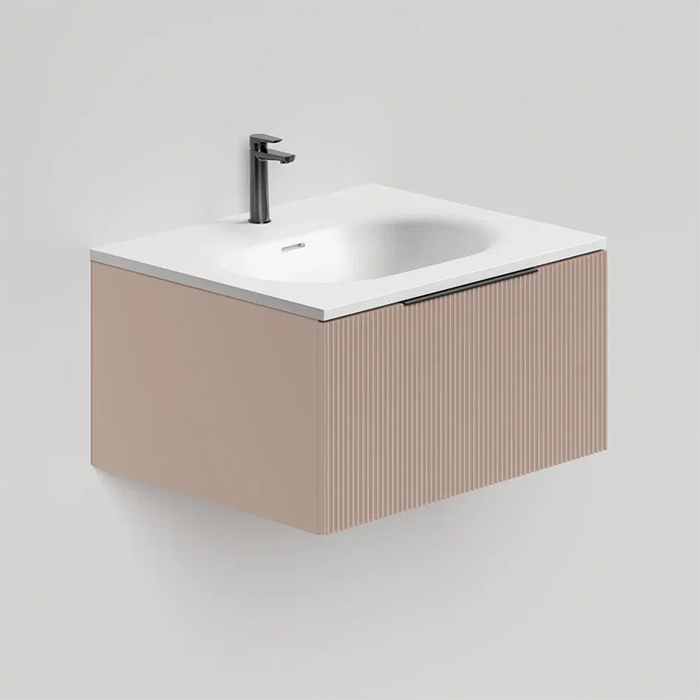 Salini Touch Тумба 60х50х32см., подвесная, с раковиной, 1 ящик, верт. фрез., цвет: Taupe