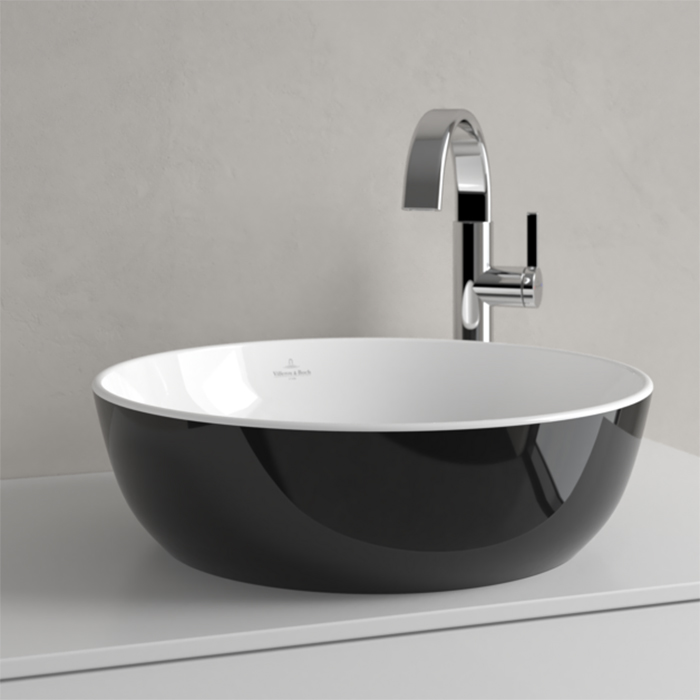 Villeroy&Boch Artis Раковина 43x43x13см., накладная, цвет: черный/белый
